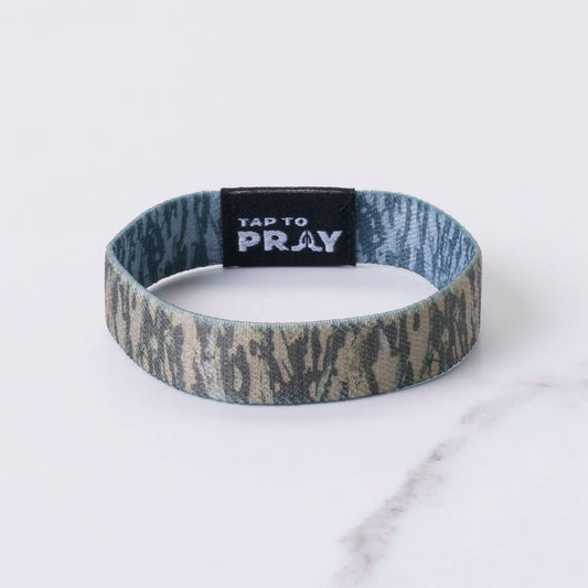 Tap To Pray™ Wristbands - Tree Bark Camo Brown & Grey