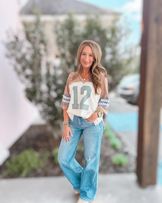 Varisty 12 Jersey Style Top