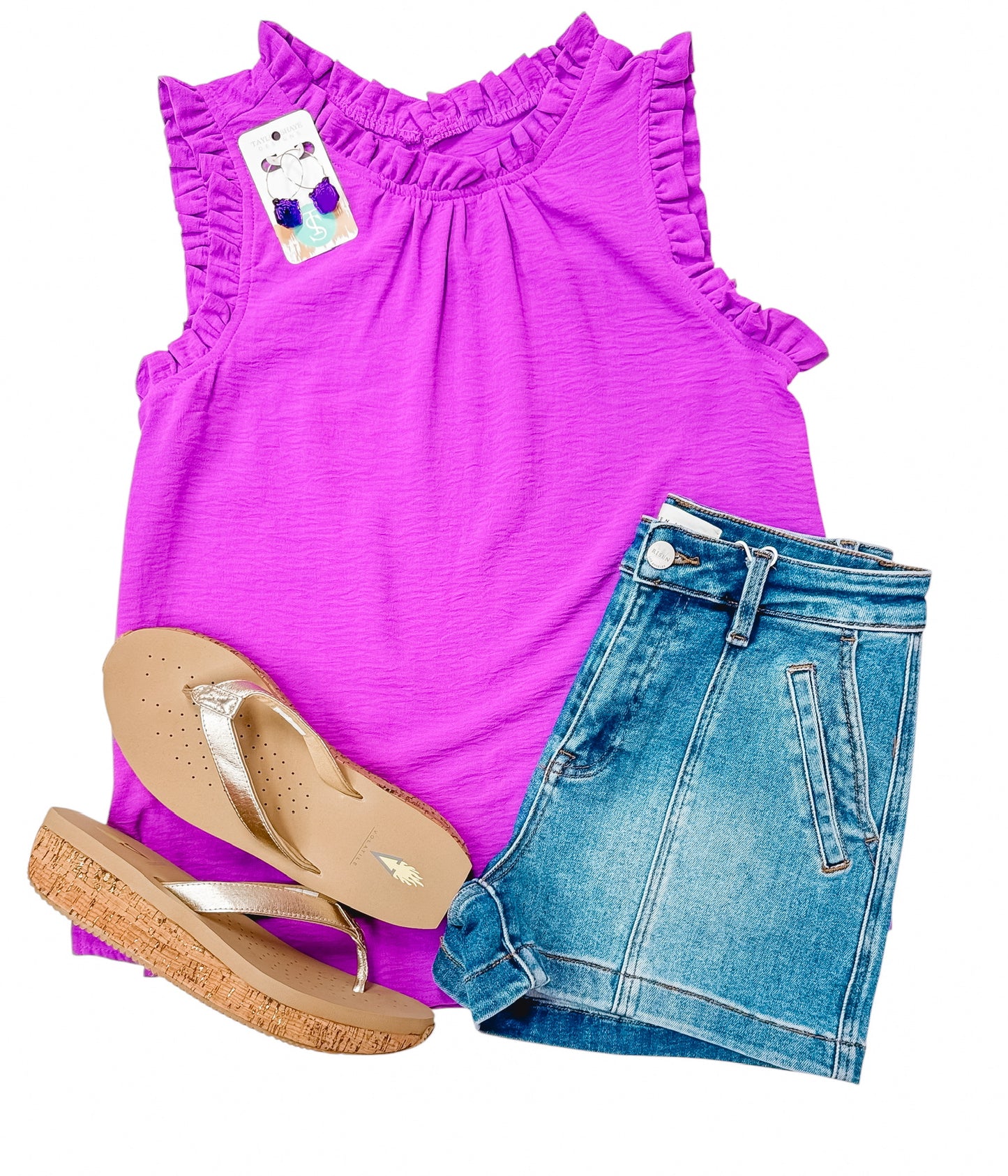 Lavish Lavender Ruffle Sleeveless Blouse