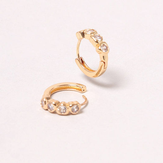 14K Gold-Dipped Cubic Hoop Earring