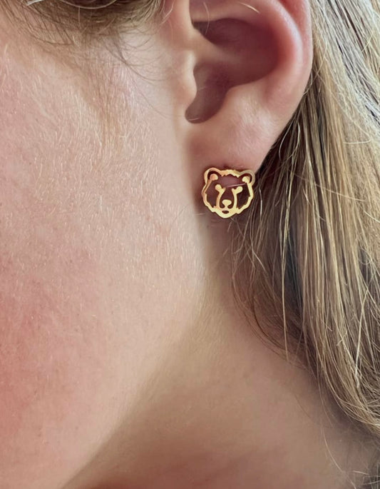 Go Bears Golden Earrings