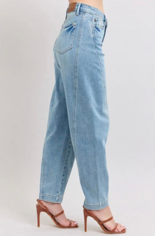 Judy Blue High Waisted Side Panel Barrel Leg