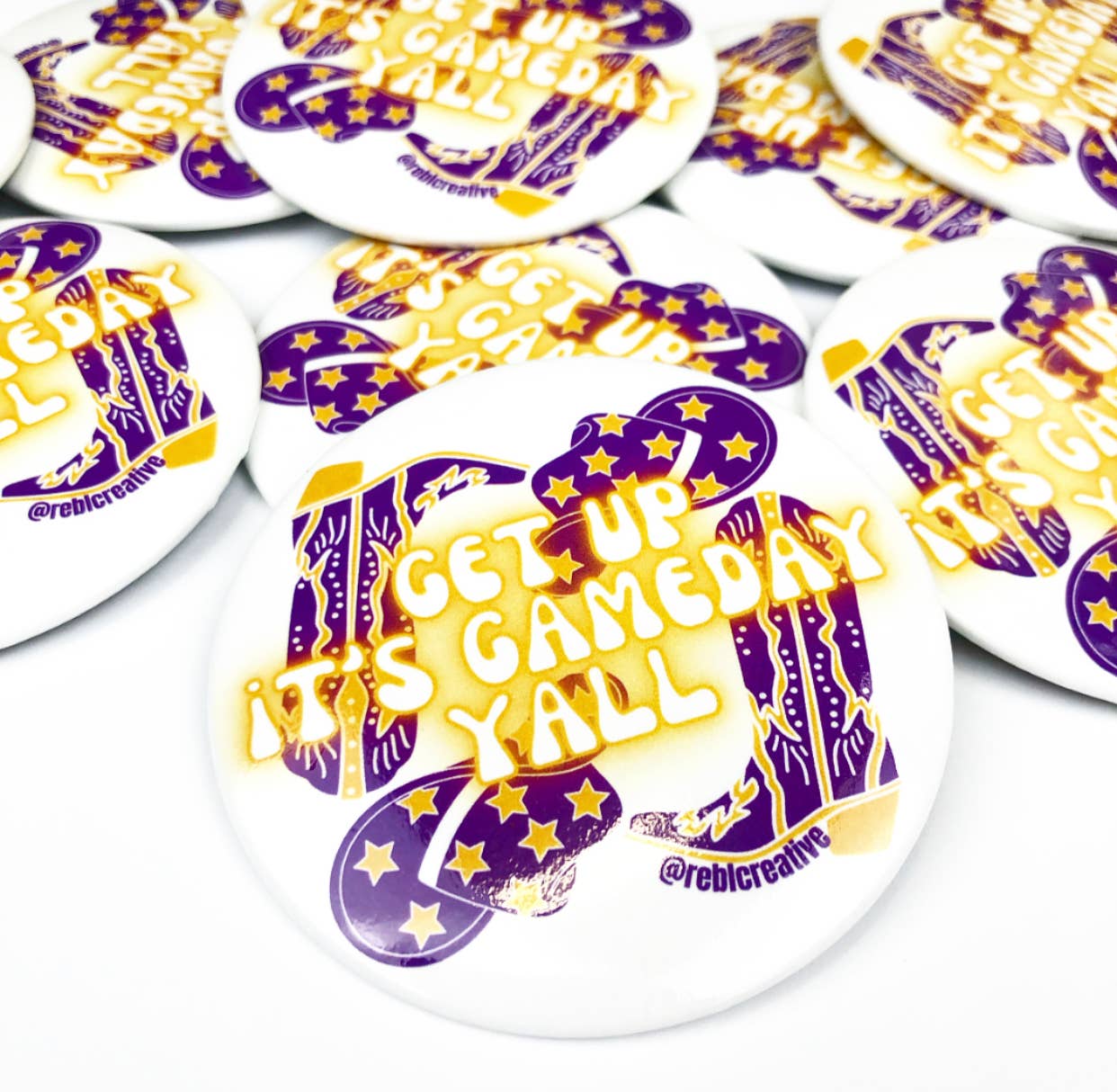 Get Up - Purple/Gold - Game Day Button