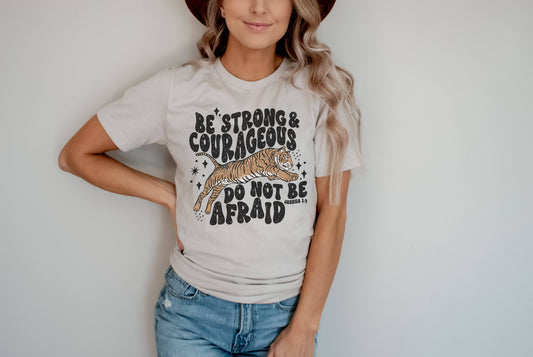 Strong And Couragous Tiger Tee | Retro Boho Tshirt