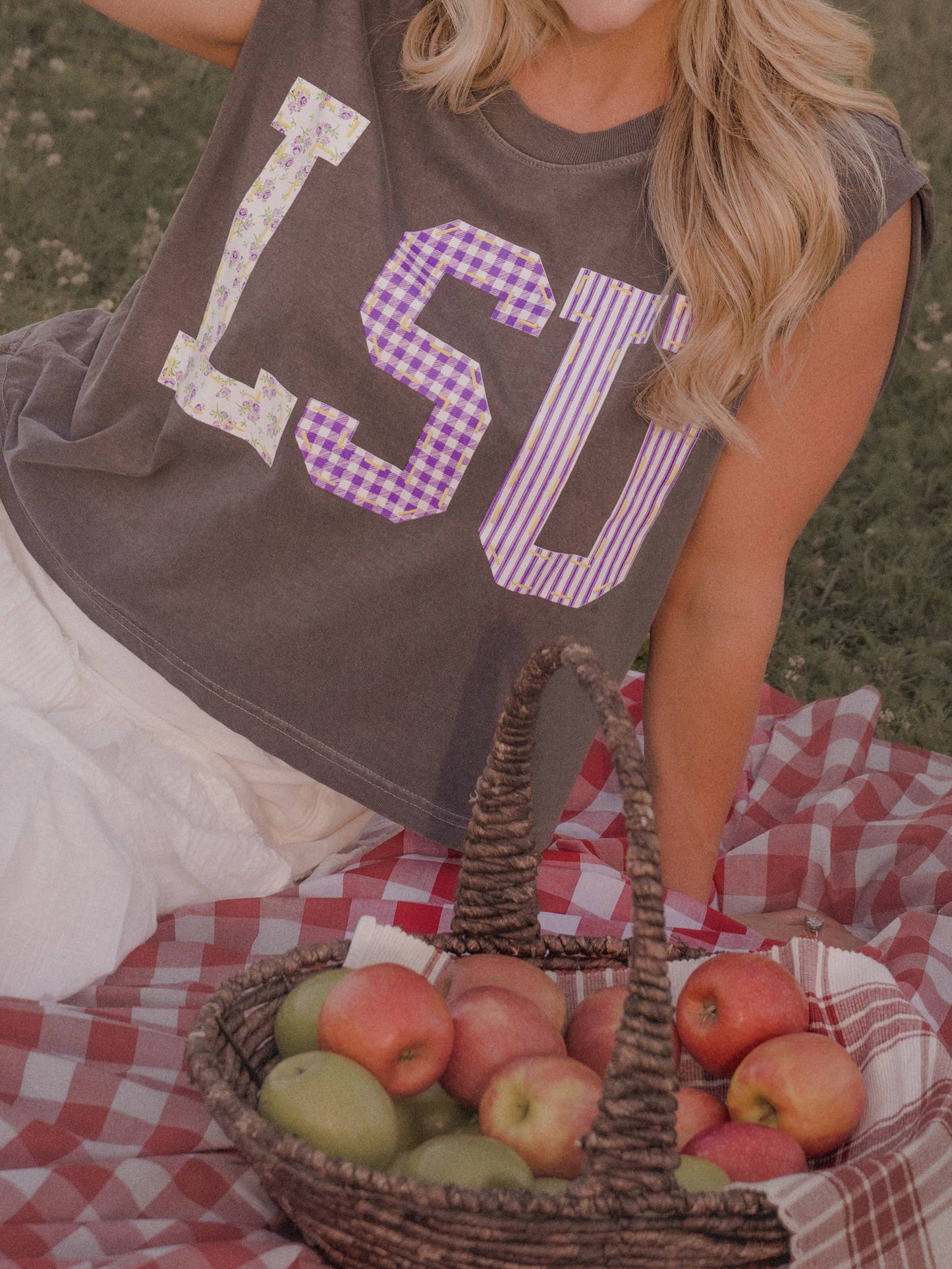 LSU Louisiana State Tigers Quilted Puff Ink Smoke Tank