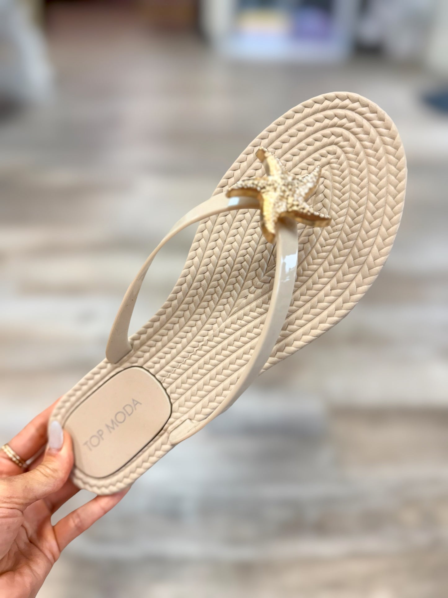 Cream NINA Starfish Flip Flop