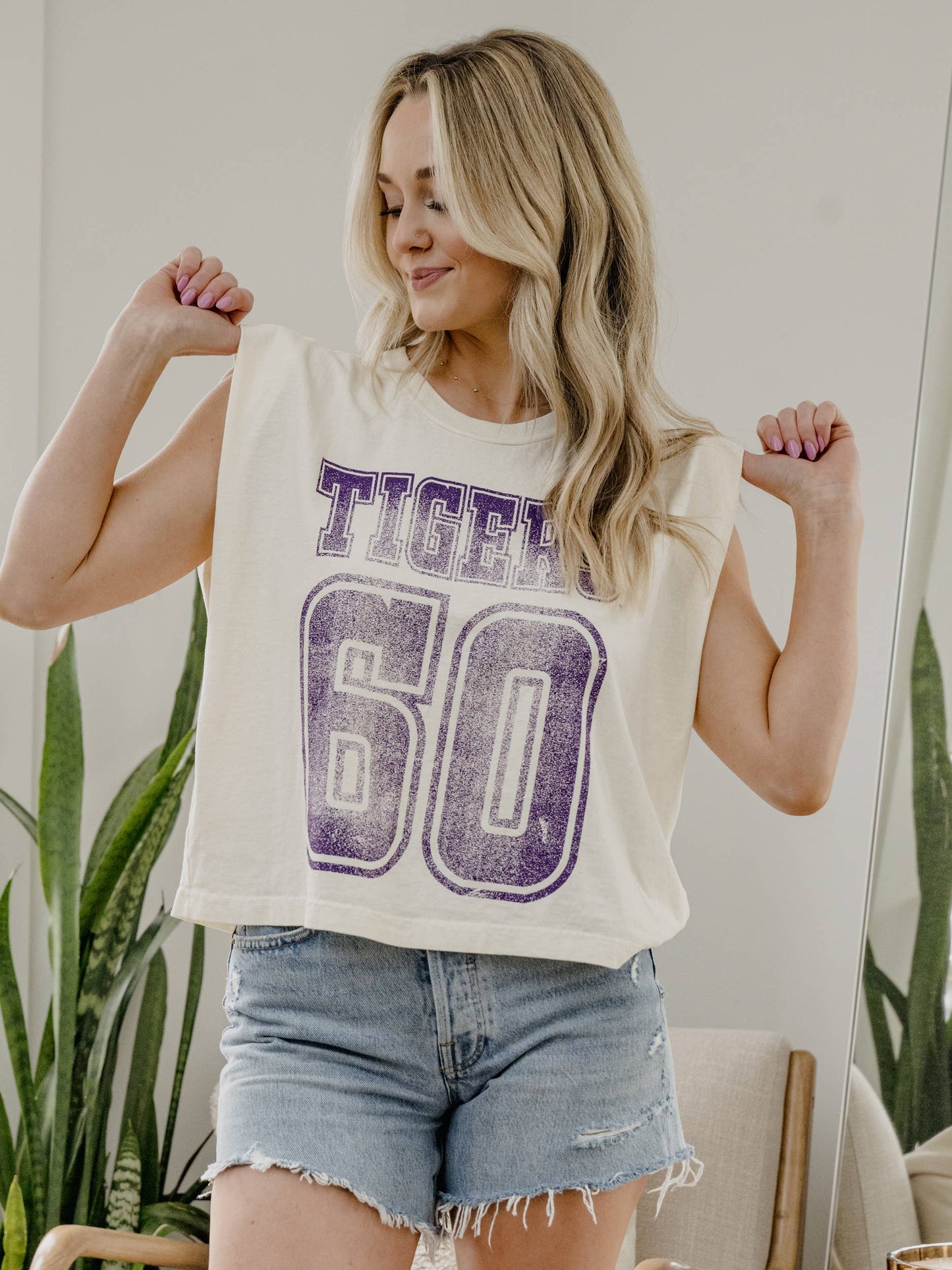 LSU Louisiana State Tigers Player Off White Tank