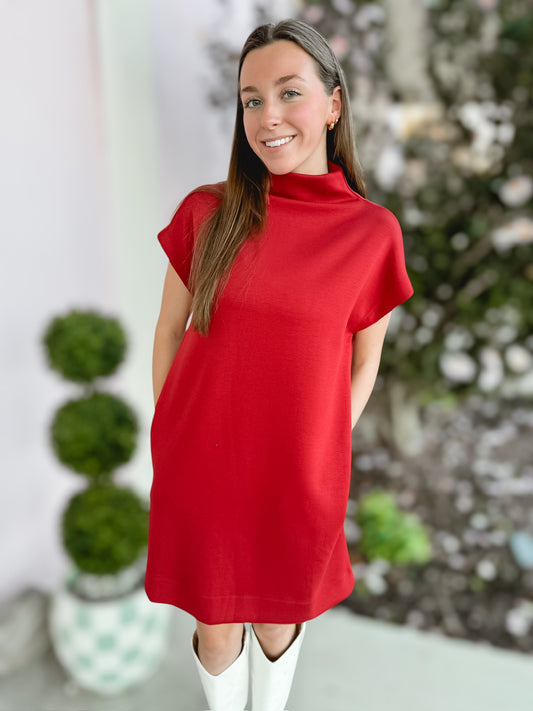 Try Me Burgundy Mock Neck Dress