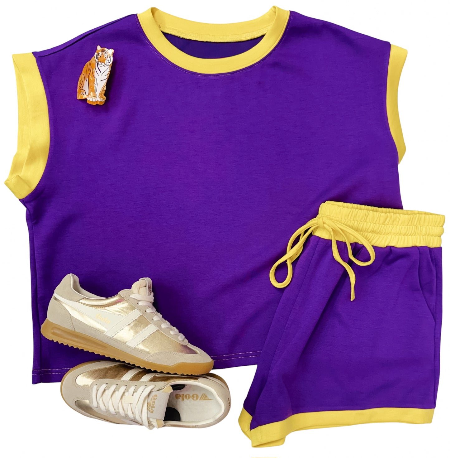 Purple and Gold Contrast Trim Gameday Set