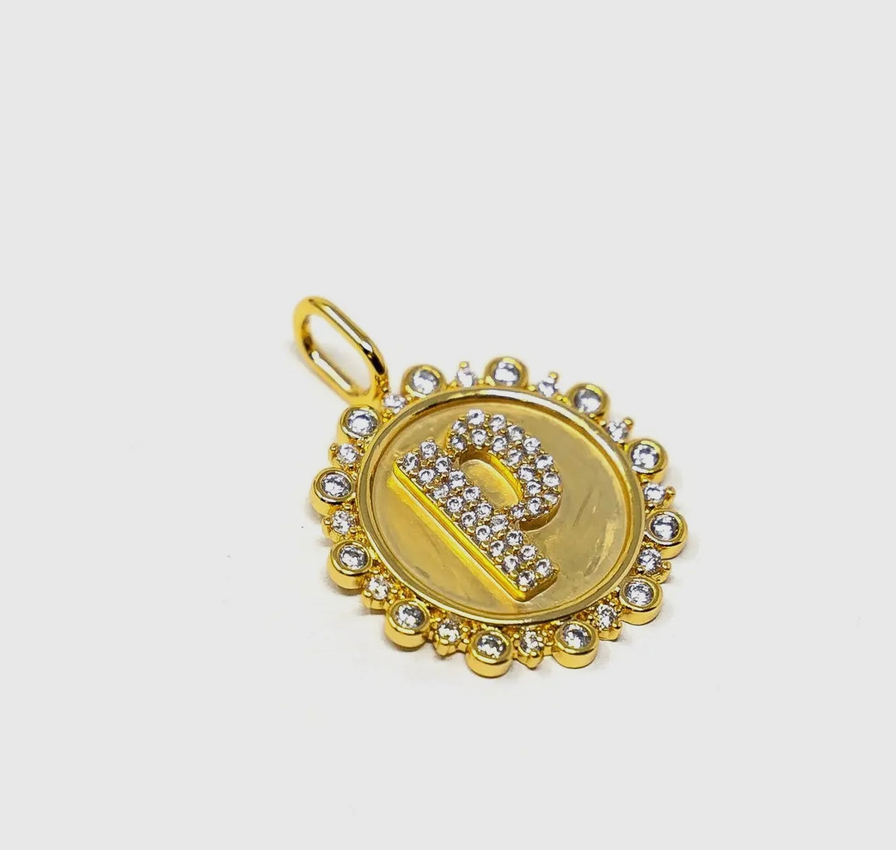 Vintage Coin Initial Charm