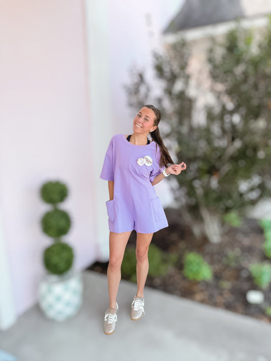 Home Run Lavender Romper