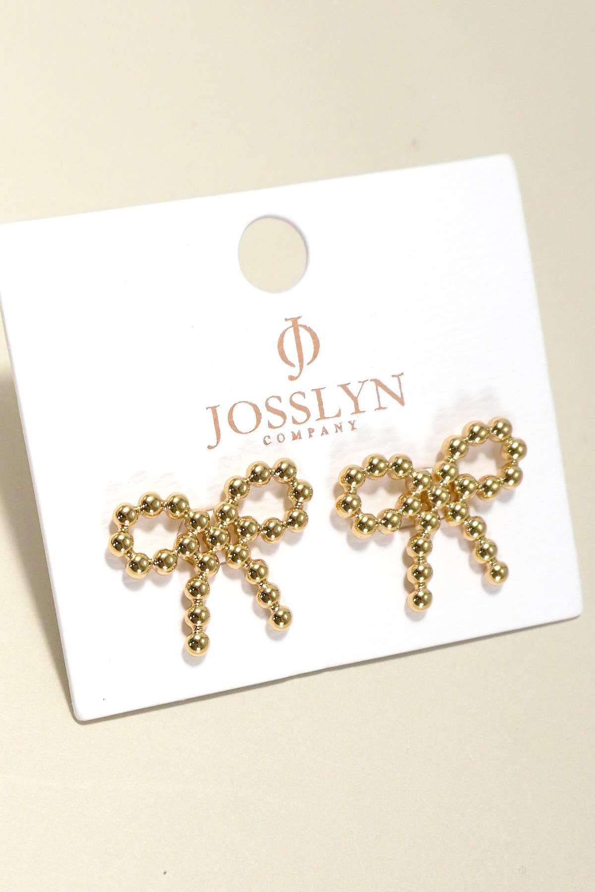 18K STAINLESS STEEL TARNISH FREE BOW STUD EARRINGS | 40E321: Gold