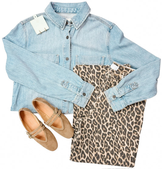 Abbey Vintage Wash Cropped Denim Shirt
