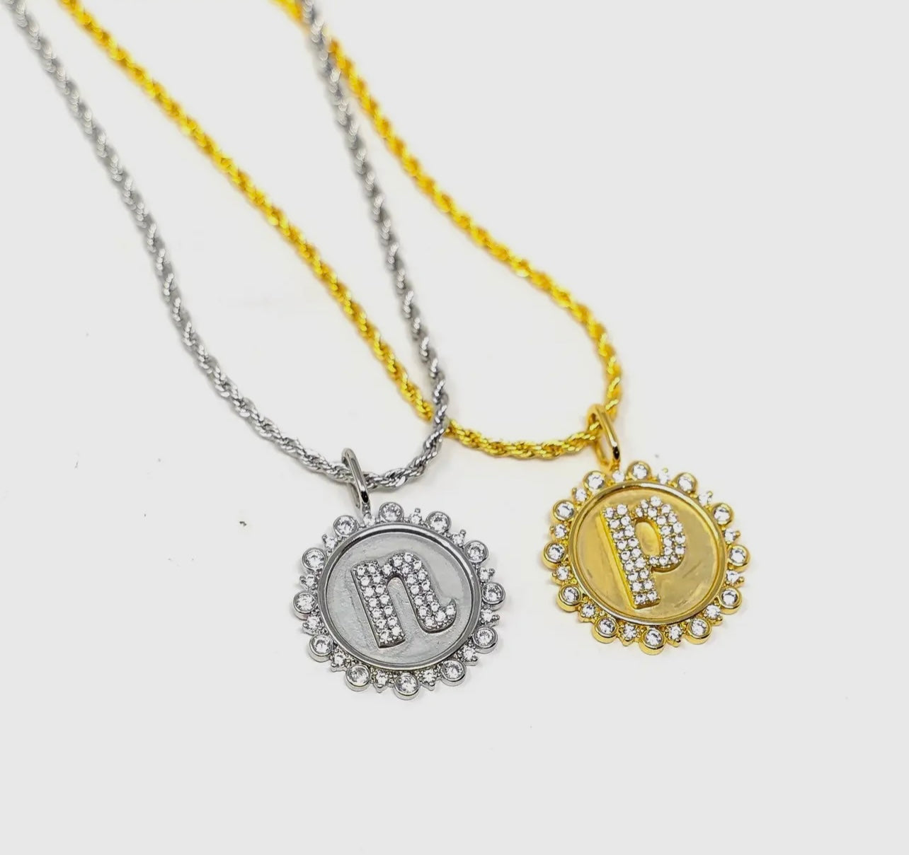 Vintage Coin Initial Charm