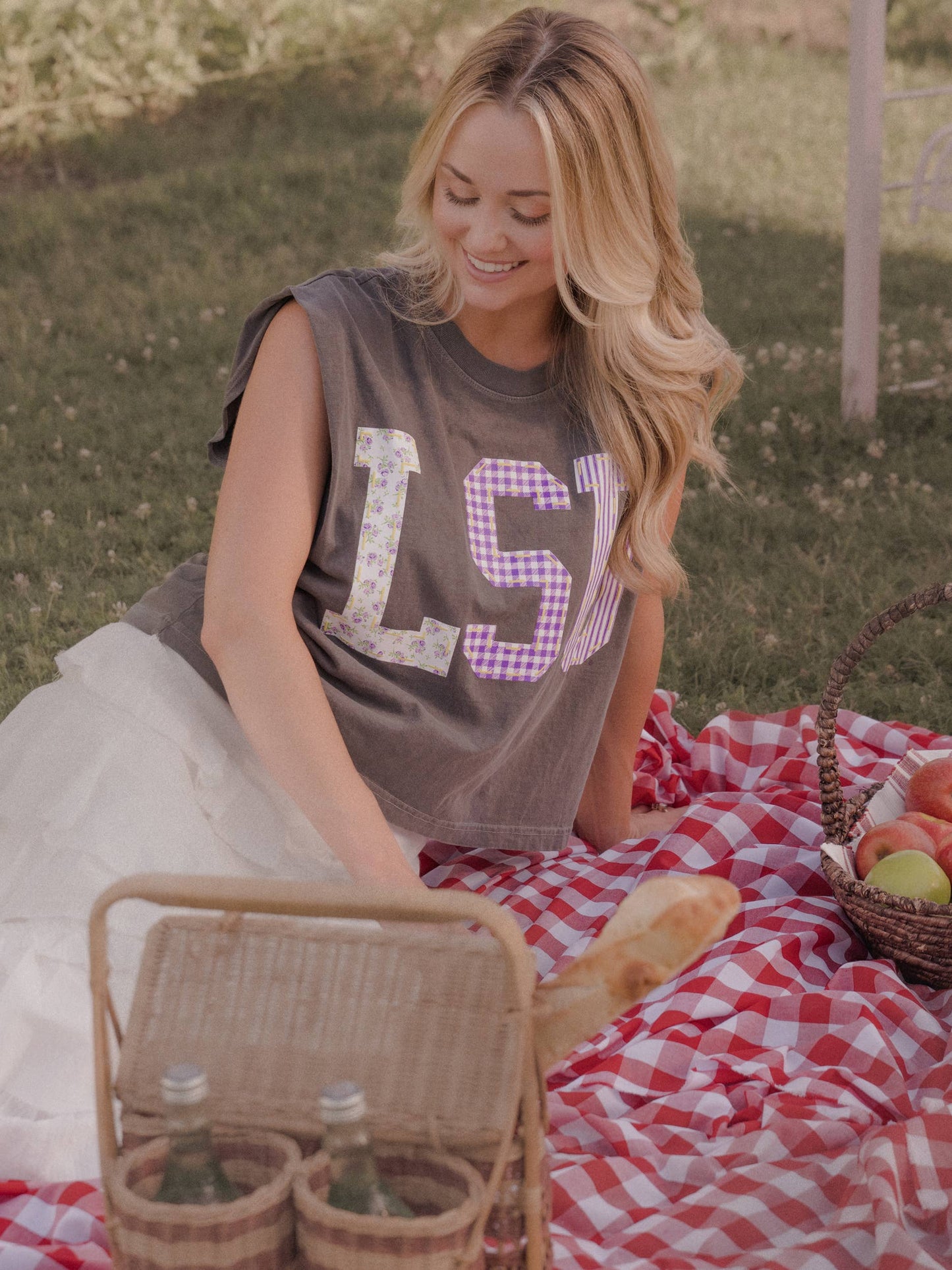 LSU Louisiana State Tigers Quilted Puff Ink Smoke Tank