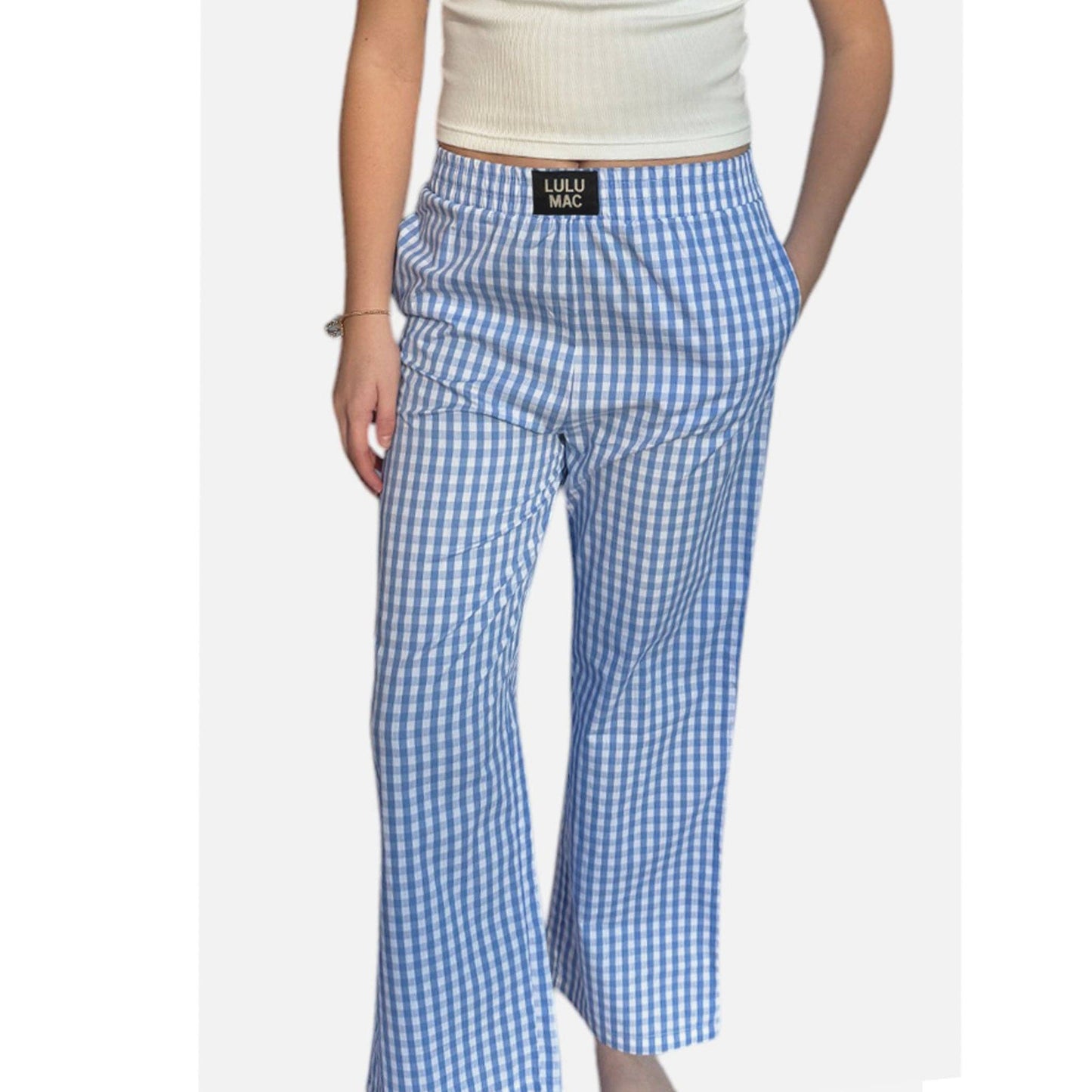 BLUE GINGHAM PANT