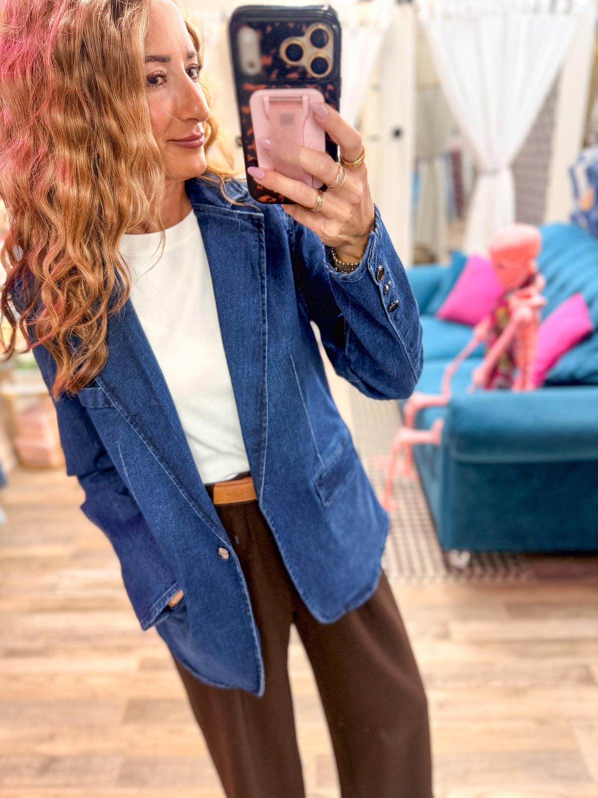 Medium Denim Business Blazer