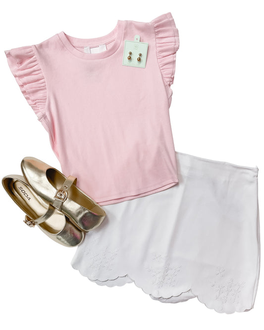 White Halo Scallop Skirt