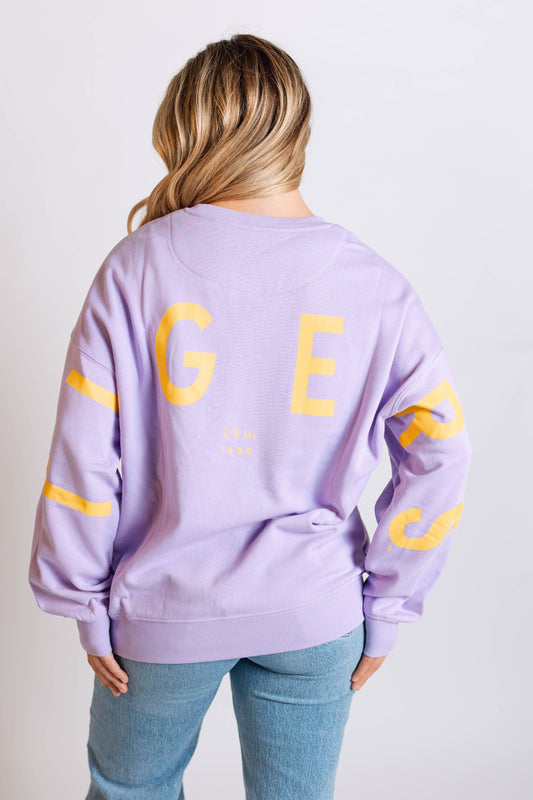 LSU Barkley Split Lantern Sleeve Crew