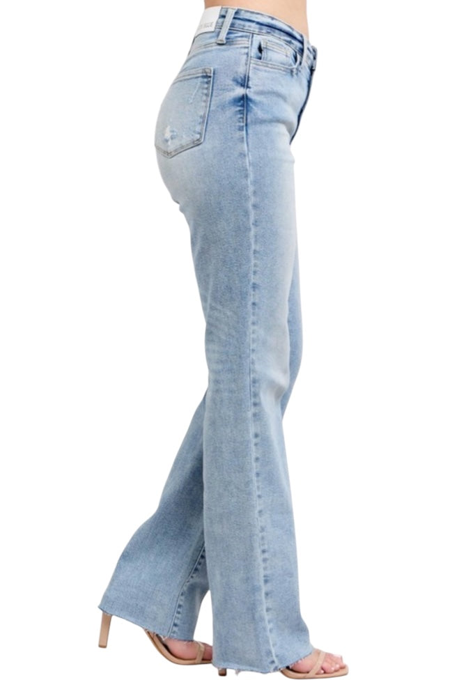 Just Judy Light Wash Dad Jean