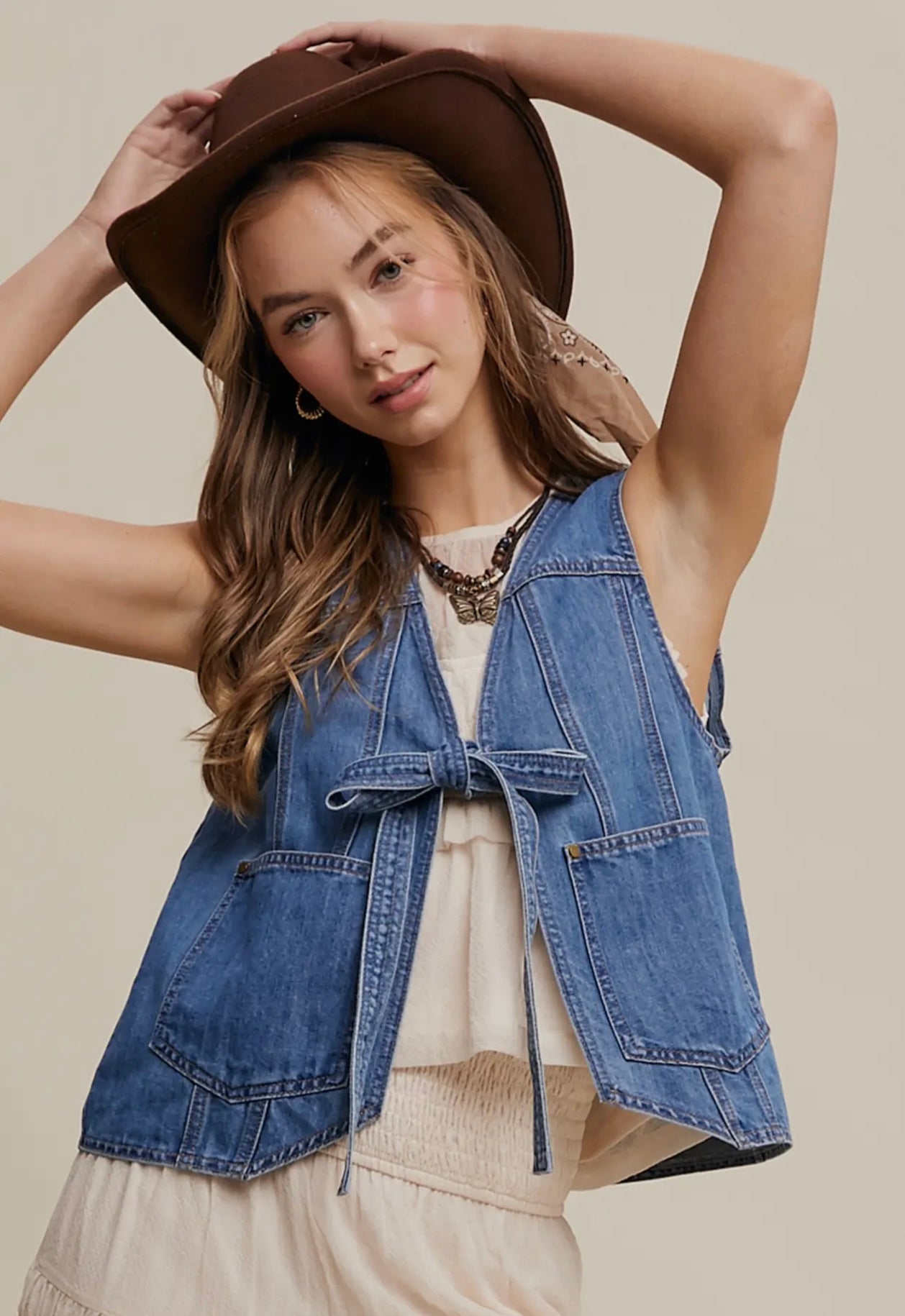 Tie It Off Denim Vest