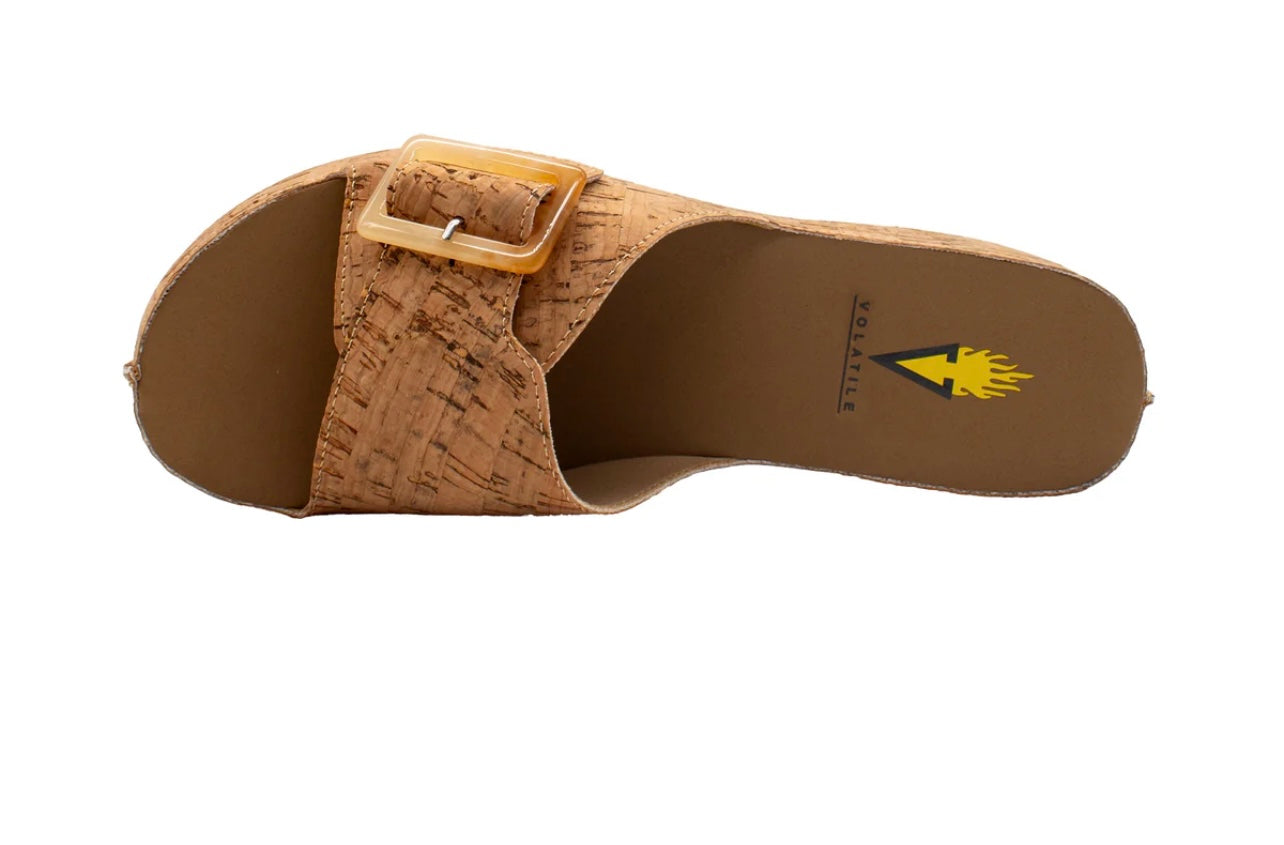 Bertha Faux Leather Sandal with Tortoise