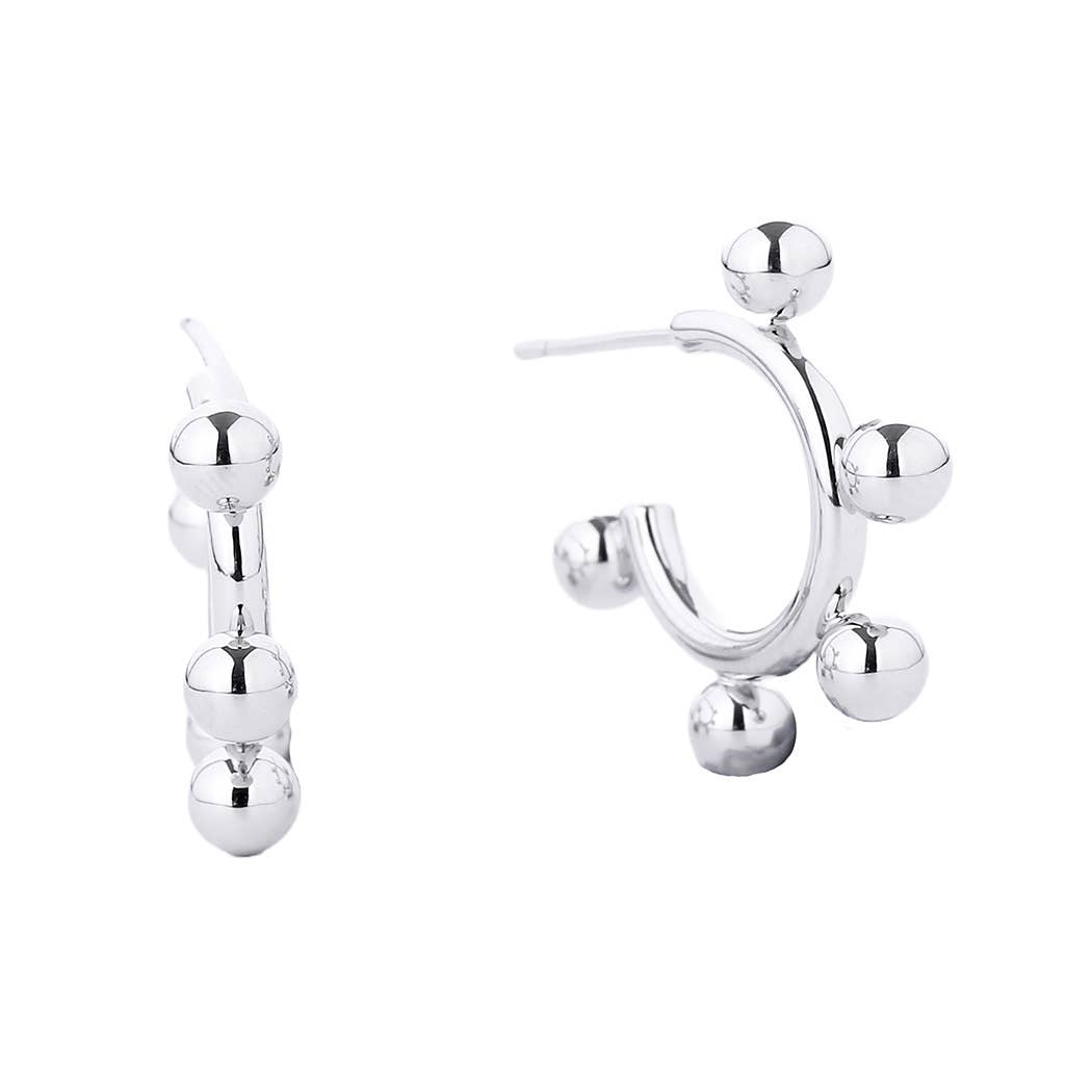 14K Gold-Dipped Studded Hoop Earring: GLD