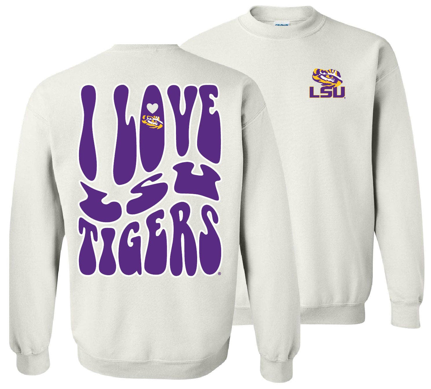 LSU Tigers Love Team Collegiate Sweatshirt-White