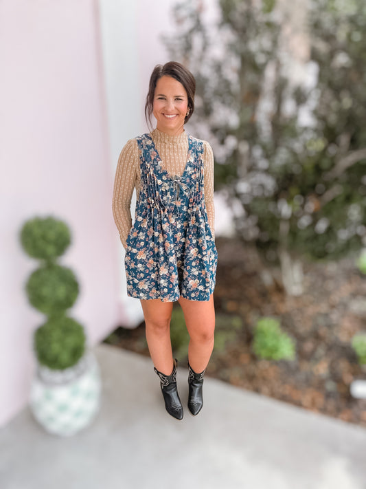 Clearly Gold Floral Layer Top