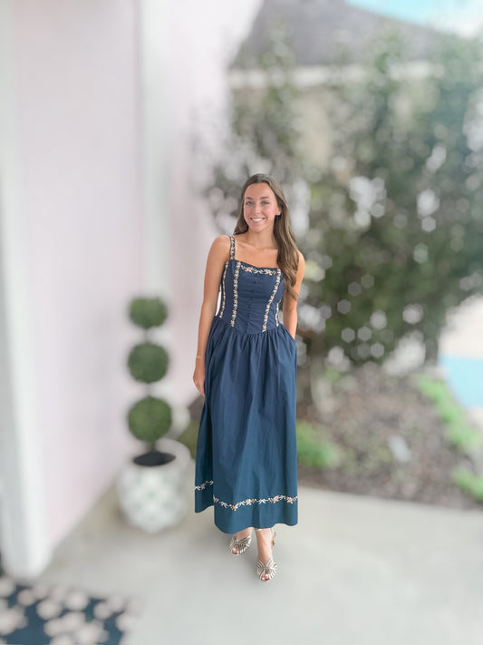 Sweet Magnolia Dress in Navy