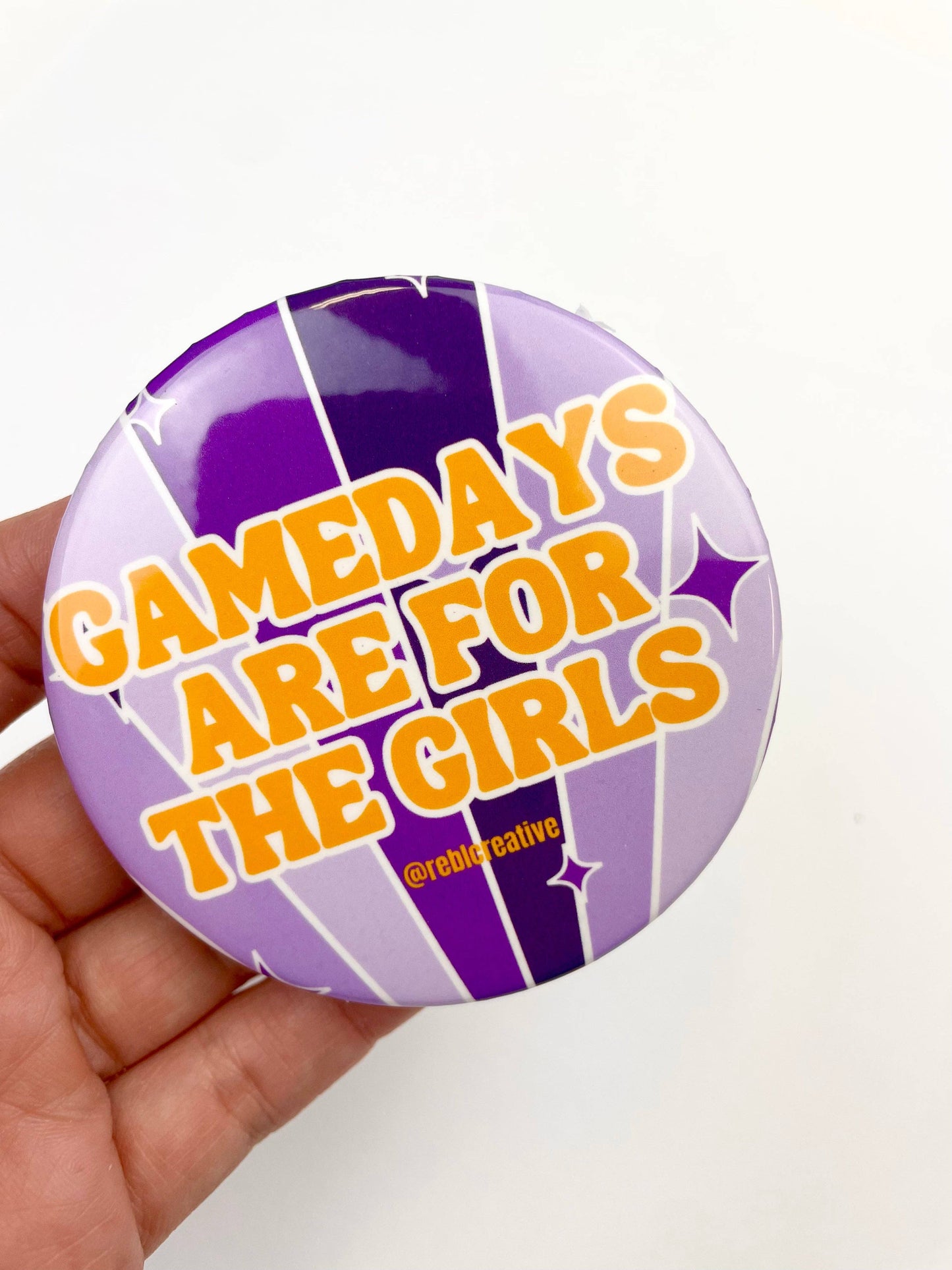 Gameday Girls - Purple & Yellow - Game Day Button