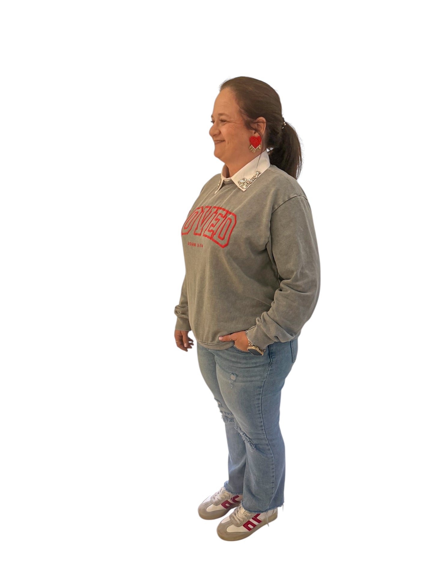 LOVED PUFF PRINT MINERAL GRAPHIc Crewneck