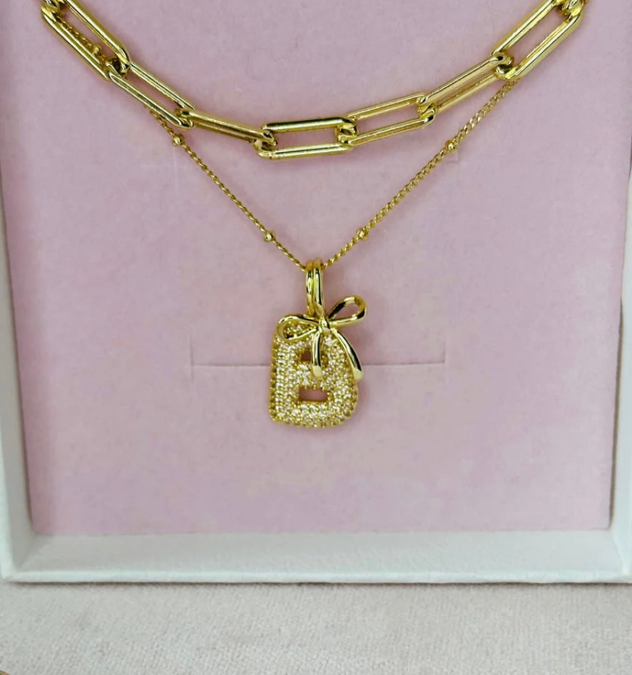 Bubble Letter Initial Charm