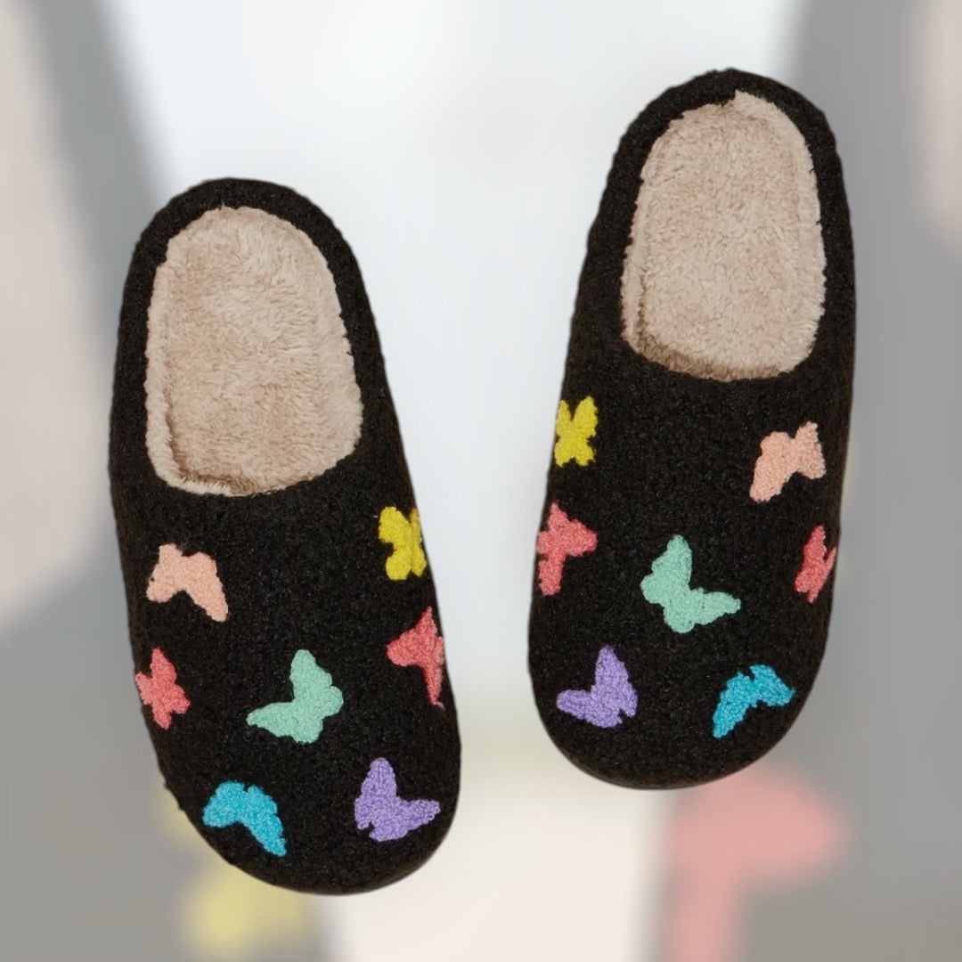 Black Butterfly Slippers