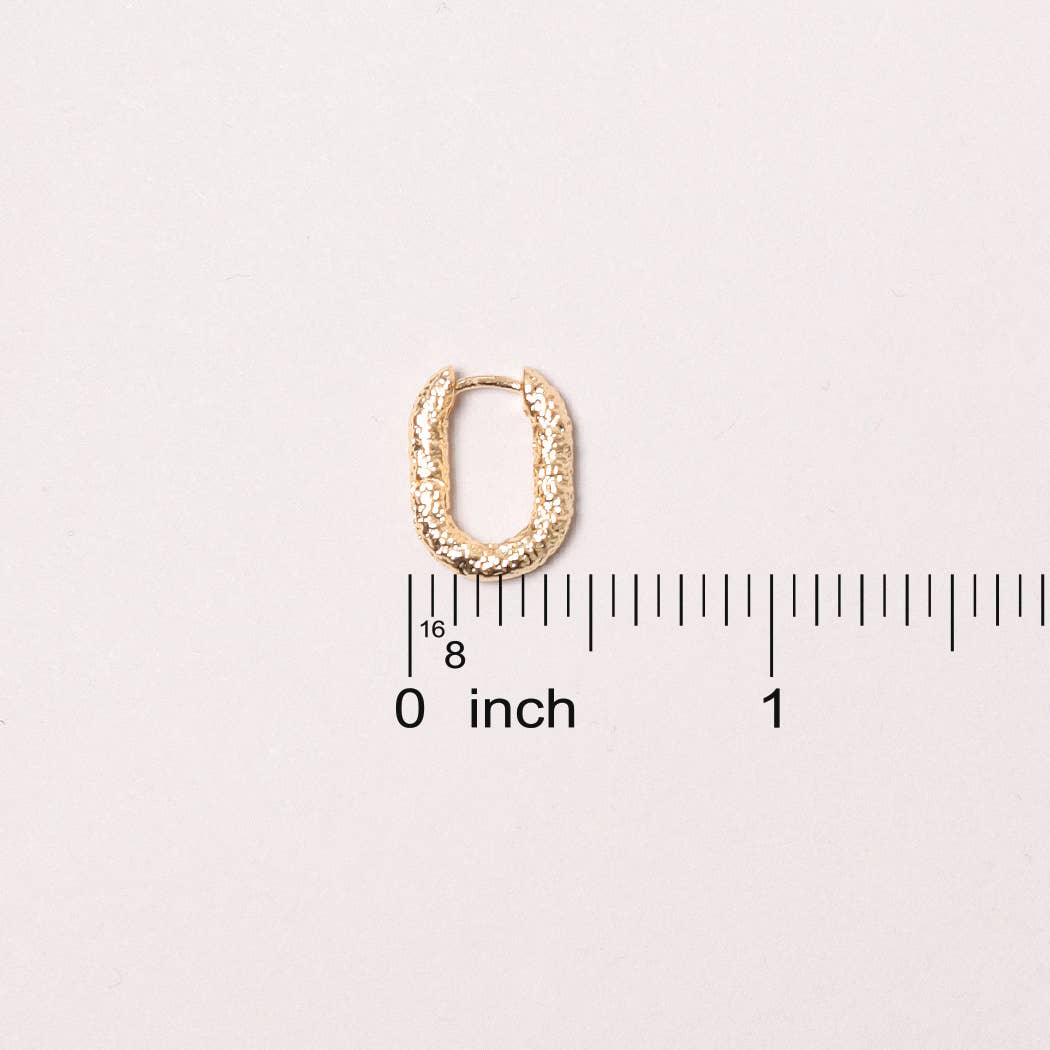 14K Gold-Dipped Mini Textured Hoops