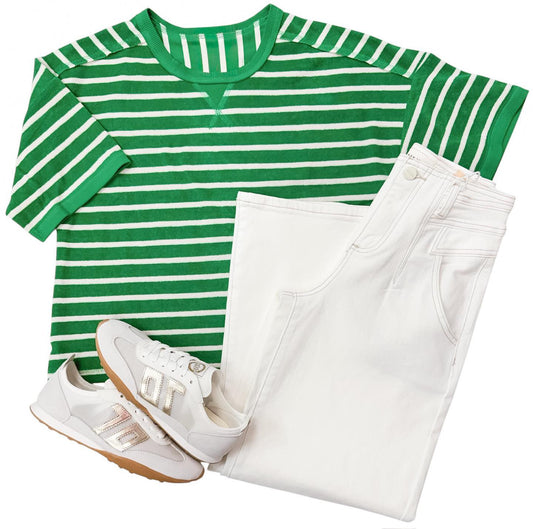Melon Sunrise Terry Knit Top