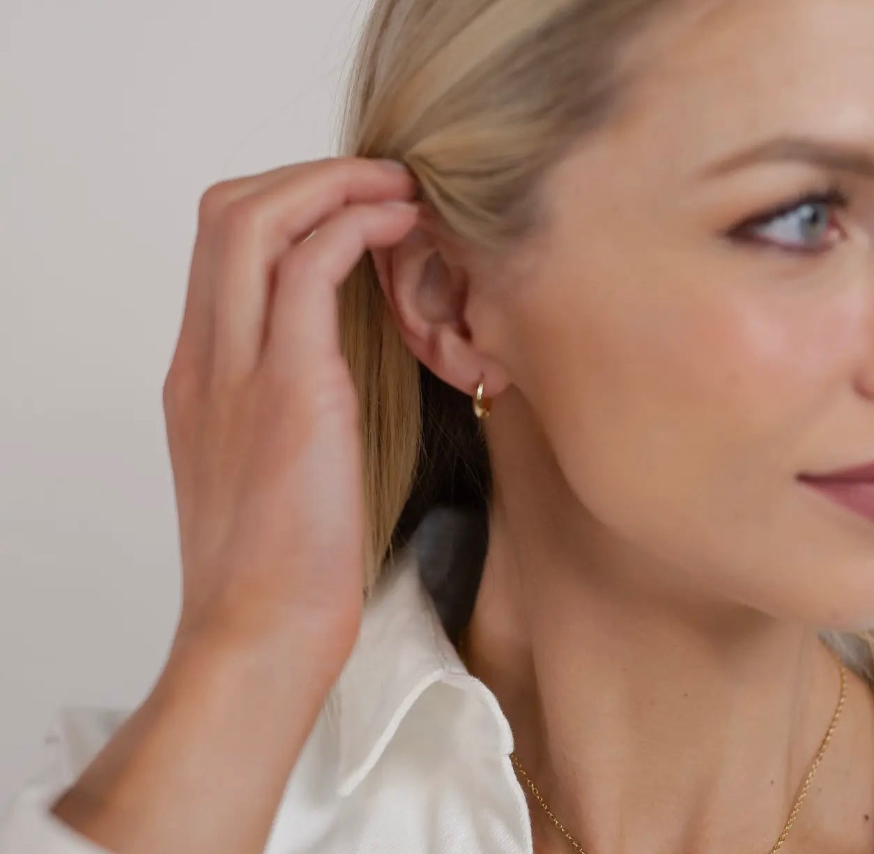 Crystal Cross Charm Huggies