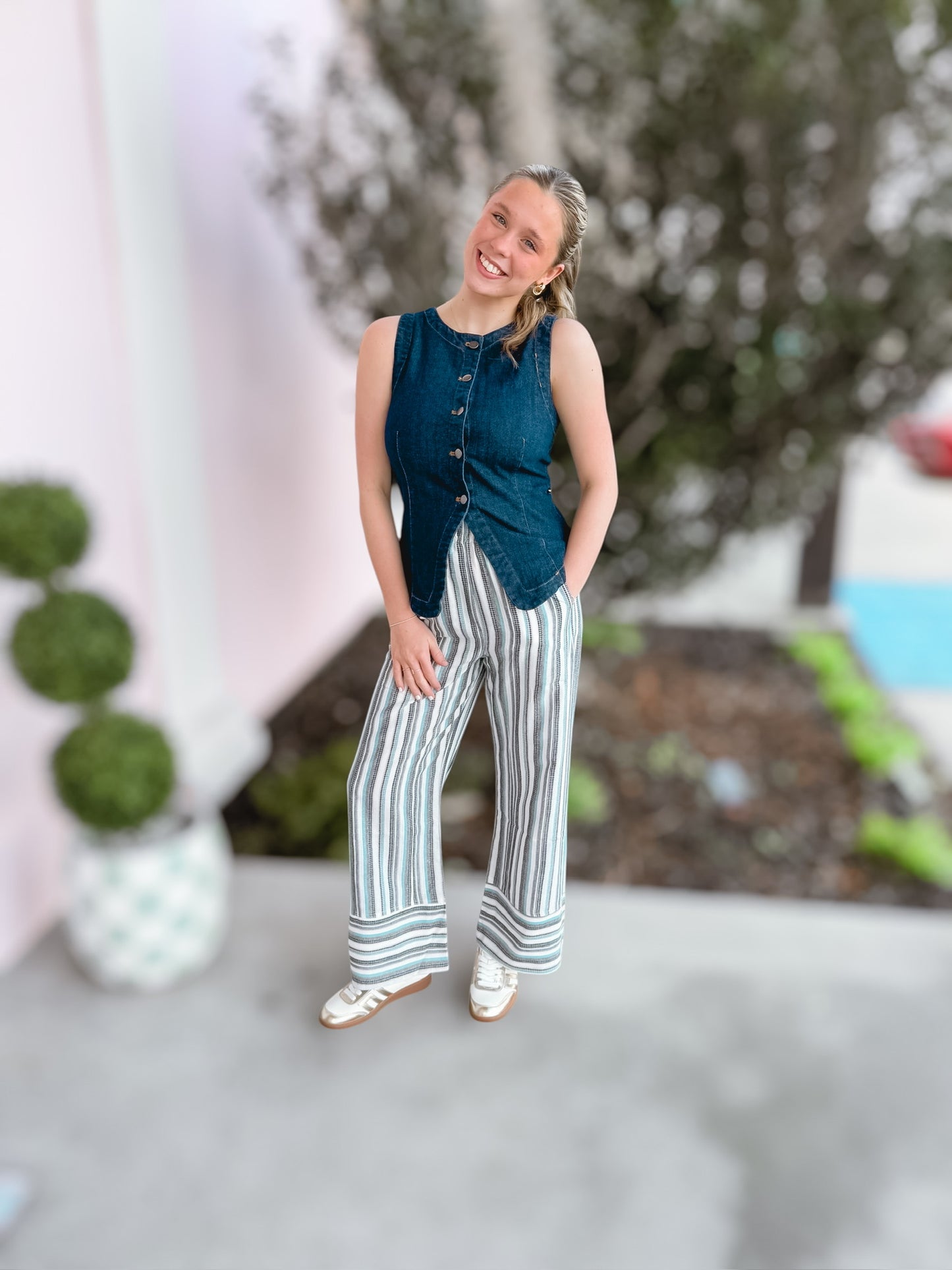 She’s Classy Dark Denim Button Up Vest