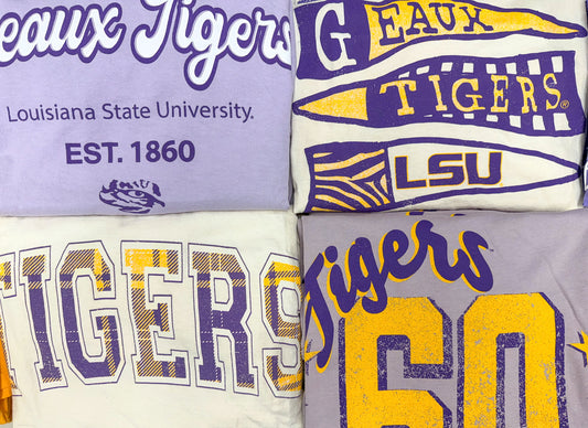 LSU Tigers Jersey Patch Violet Heavyweight Tee