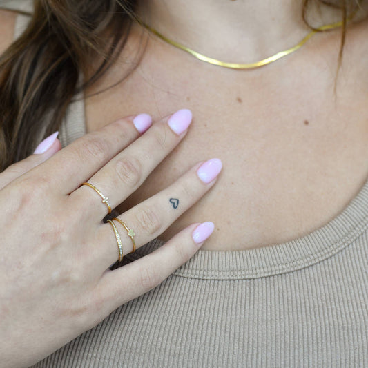 Heart Gold Filled Stackable Ring: 7