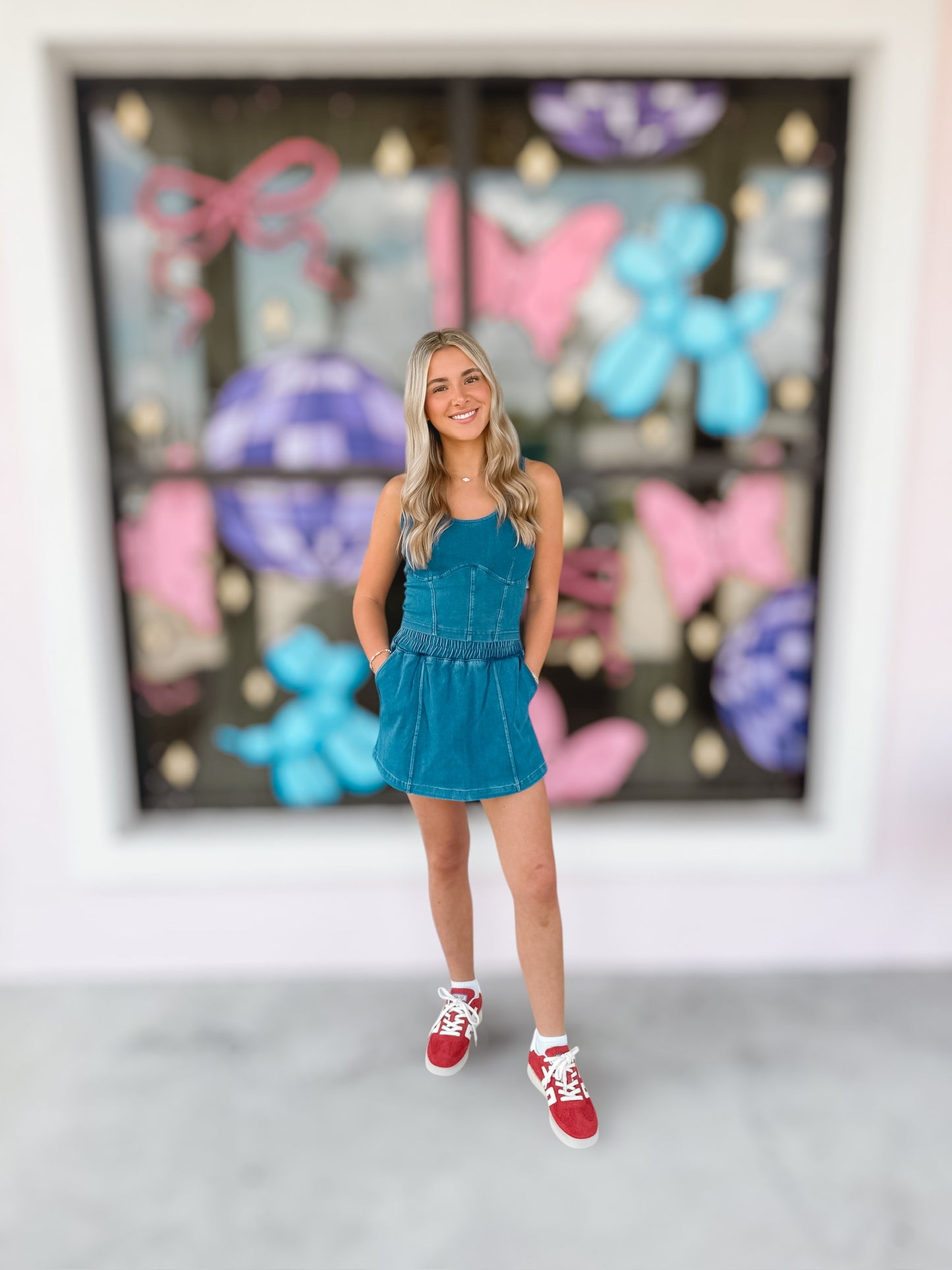 Denim Pull On Skort