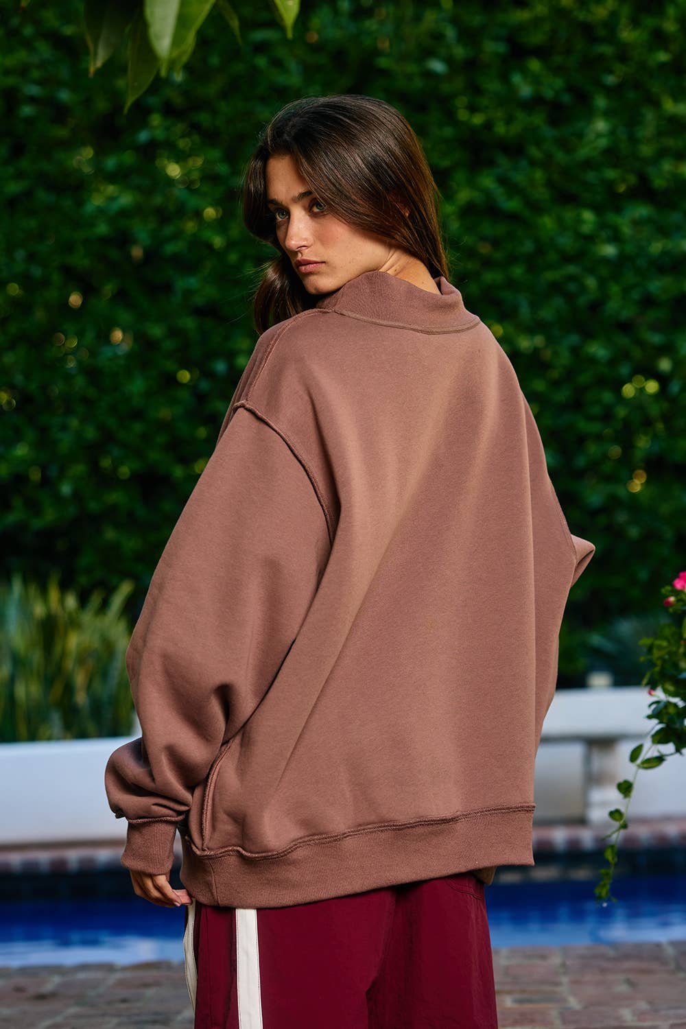 ‘WWJD & AMEN' Reversible Mock Neck Sweatshirt