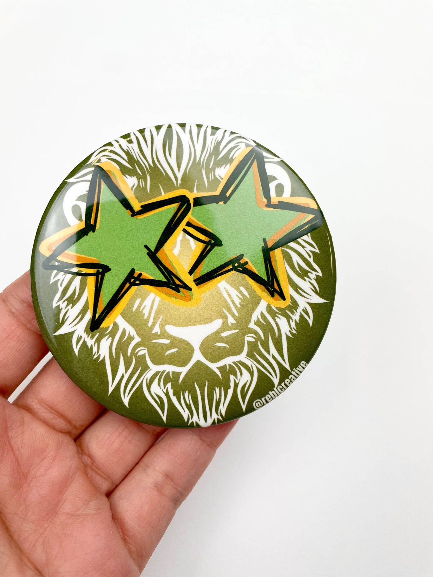 All Star - Lion - Green & Yellow - Game Day Button
