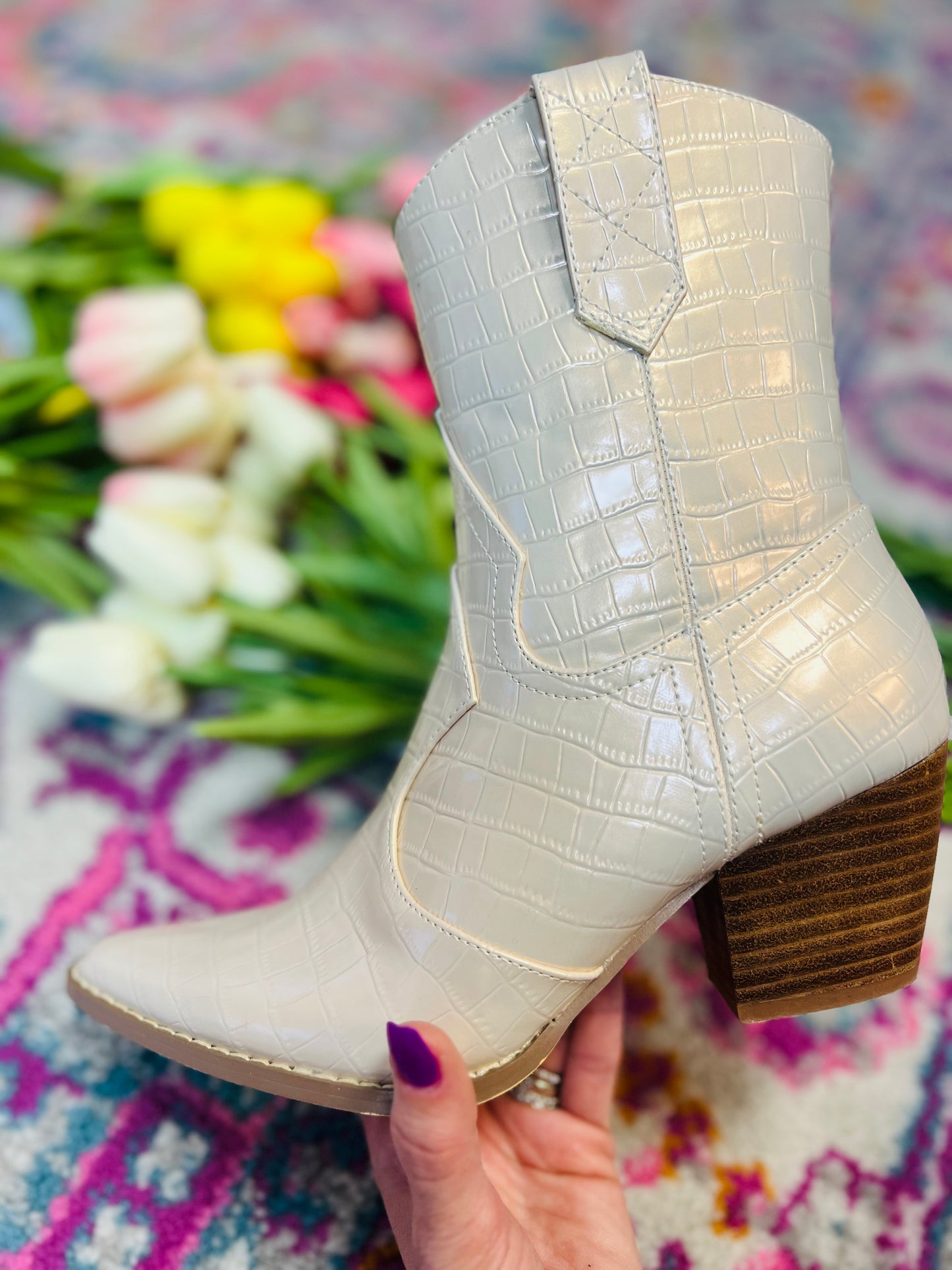 Bambi Pearl Croc Boot