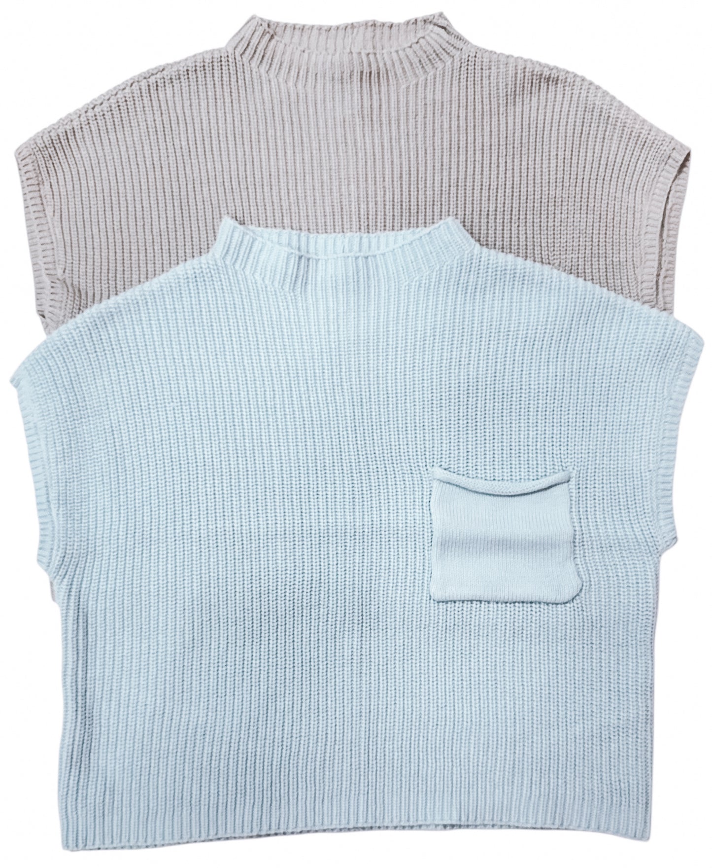 Simplicity SS Pocket Sweater In Snow Blue
