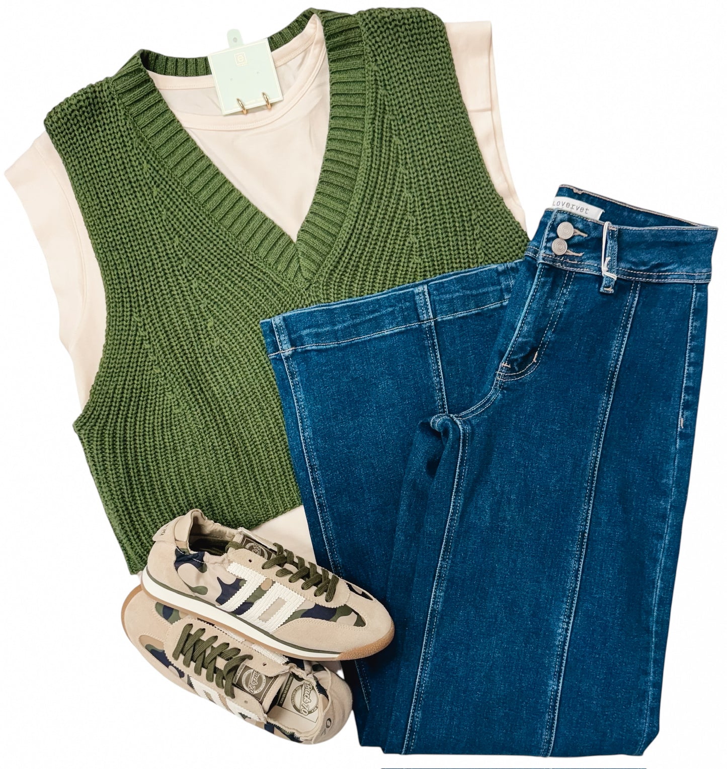 Twofer Olive Pullover