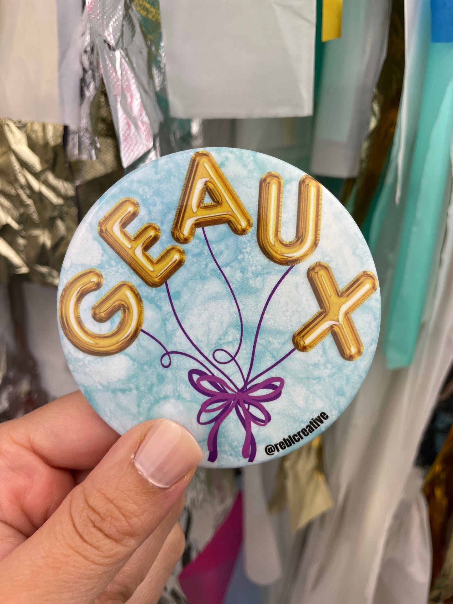Balloons - Geaux - Game Day Button