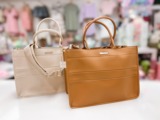 Milan Leather Tote Bag Cream