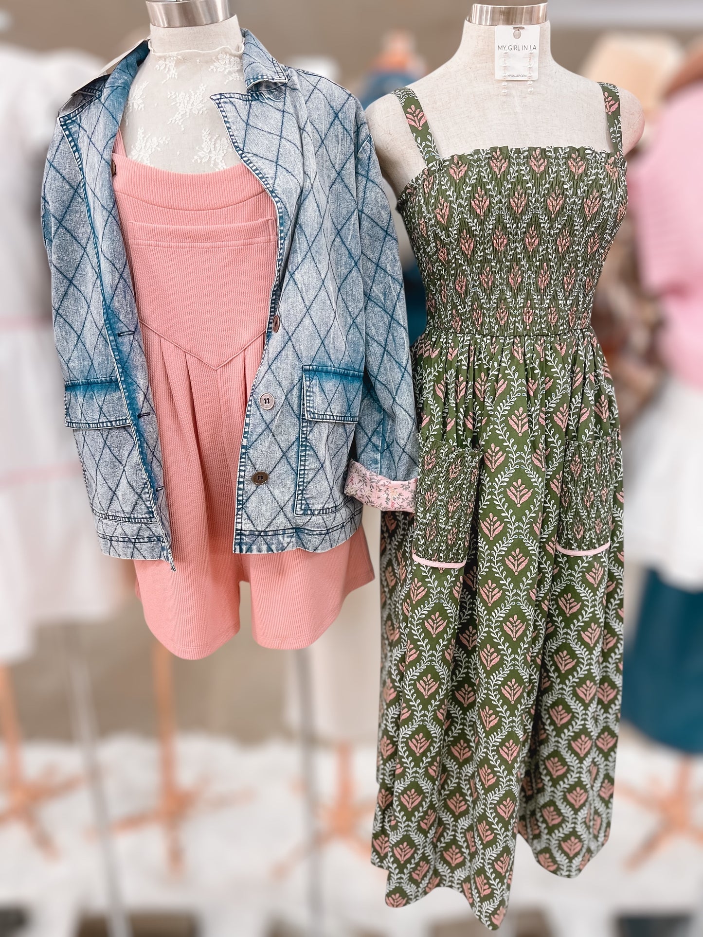 Jill Denim Quilted Blazer