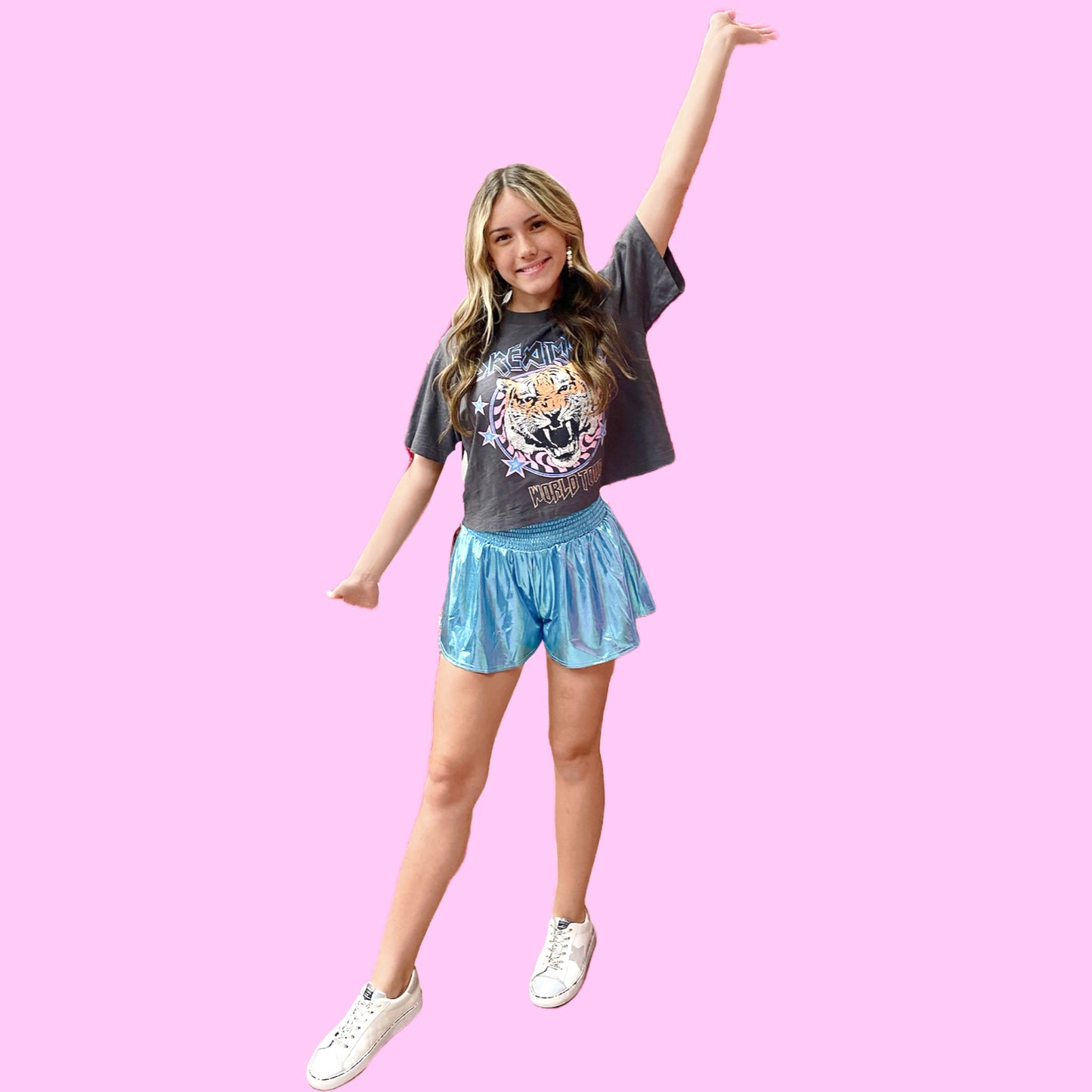 Prissy Blue Smocked Waist Shorts